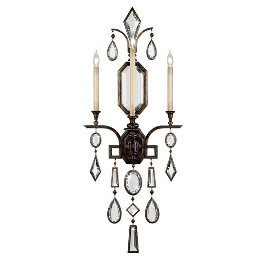 Encased Gems Three-Light Wall Sconce with Clear Crystal Accents