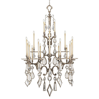 Encased Gems Twenty-Four-Light Three-Tier Chandelier with Clear Crystal Accents