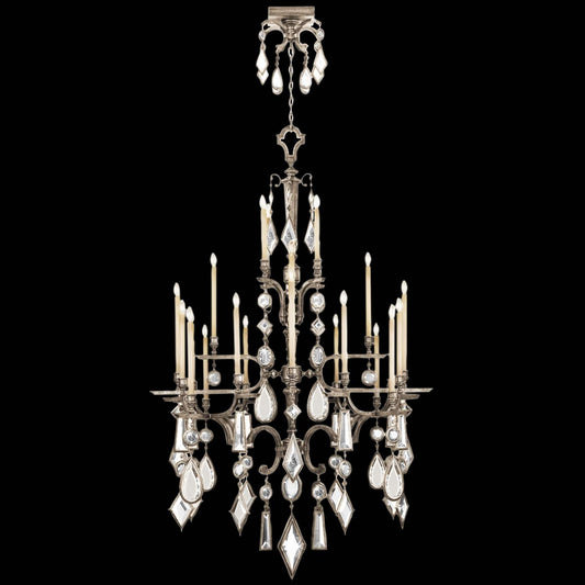 Encased Gems Twenty-Four-Light Three-Tier Chandelier with Clear Crystal Accents