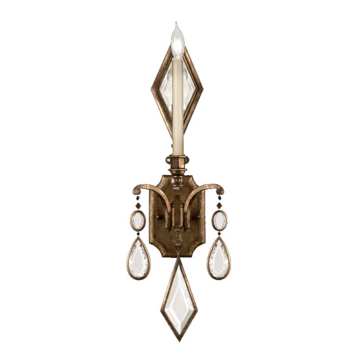Encased Gems Single-Light Wall Sconce with Clear Crystal Accents