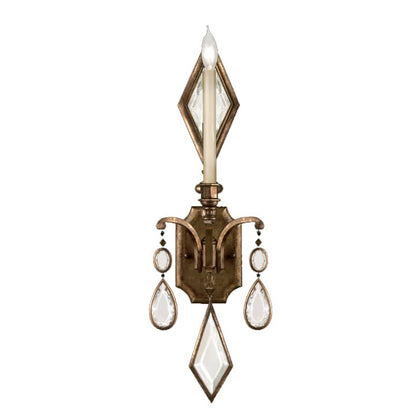 Encased Gems Single-Light Wall Sconce with Clear Crystal Accents