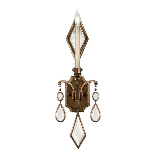 Encased Gems Single-Light Wall Sconce with Clear Crystal Accents