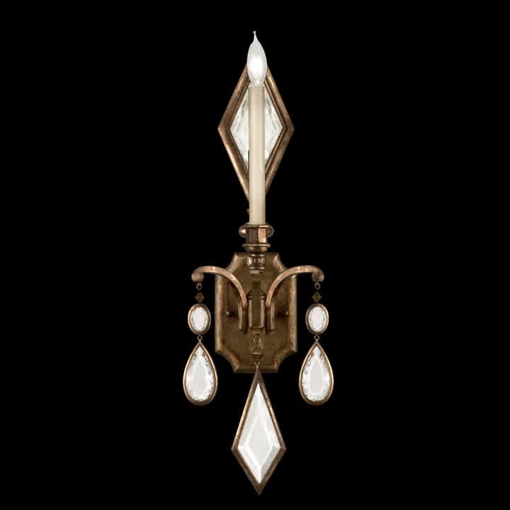 Encased Gems Single-Light Wall Sconce with Clear Crystal Accents