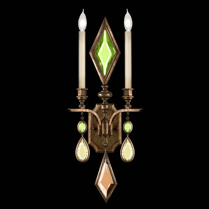 Encased Gems Two-Light Wall Sconce with Multi-Color Crystal Accents