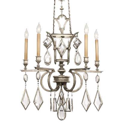 Encased Gems Five-Light Single-Tier Chandelier with Clear Crystal Accents
