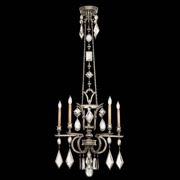 Encased Gems Five-Light Single-Tier Chandelier with Clear Crystal Accents