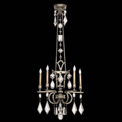 Encased Gems Five-Light Single-Tier Chandelier with Clear Crystal Accents