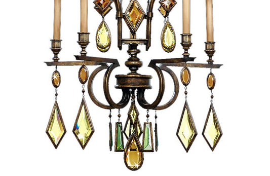 Encased Gems Five-Light Single-Tier Chandelier with Clear Crystal Accents