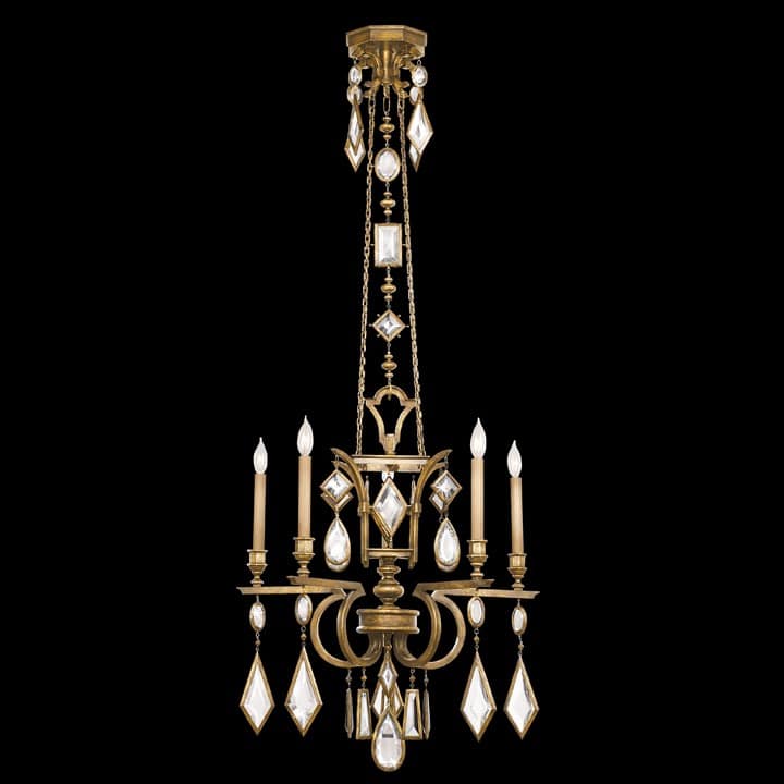 Encased Gems Five-Light Single-Tier Chandelier with Clear Crystal Accents