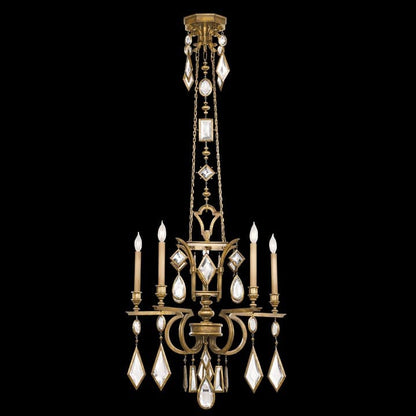 Encased Gems Five-Light Single-Tier Chandelier with Clear Crystal Accents