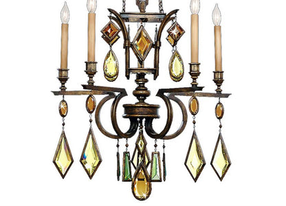 Encased Gems Five-Light Single-Tier Chandelier with Clear Crystal Accents