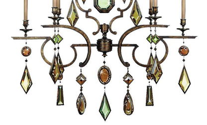 Encased Gems Six-Light Single-Tier Chandelier with Multi-Color Crystal Accents