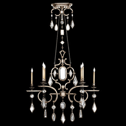 Encased Gems Six-Light Single-Tier Chandelier with Clear Crystal Accents