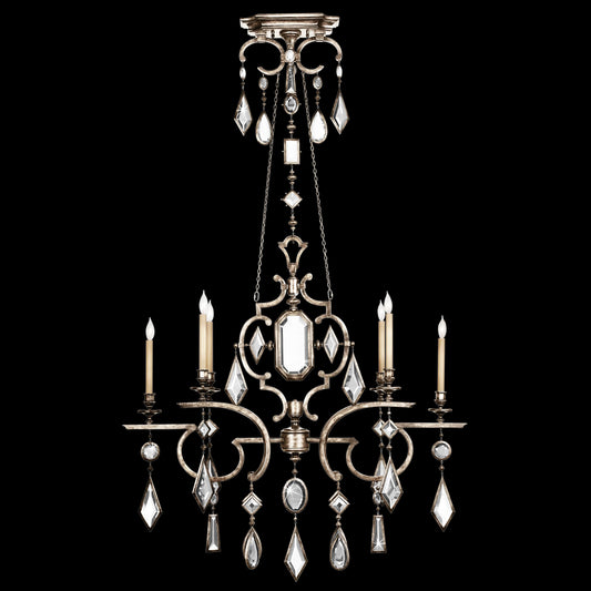 Encased Gems Six-Light Single-Tier Chandelier with Clear Crystal Accents