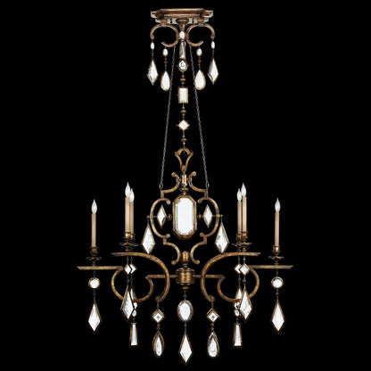 Encased Gems Six-Light Single-Tier Chandelier with Clear Crystal Accents