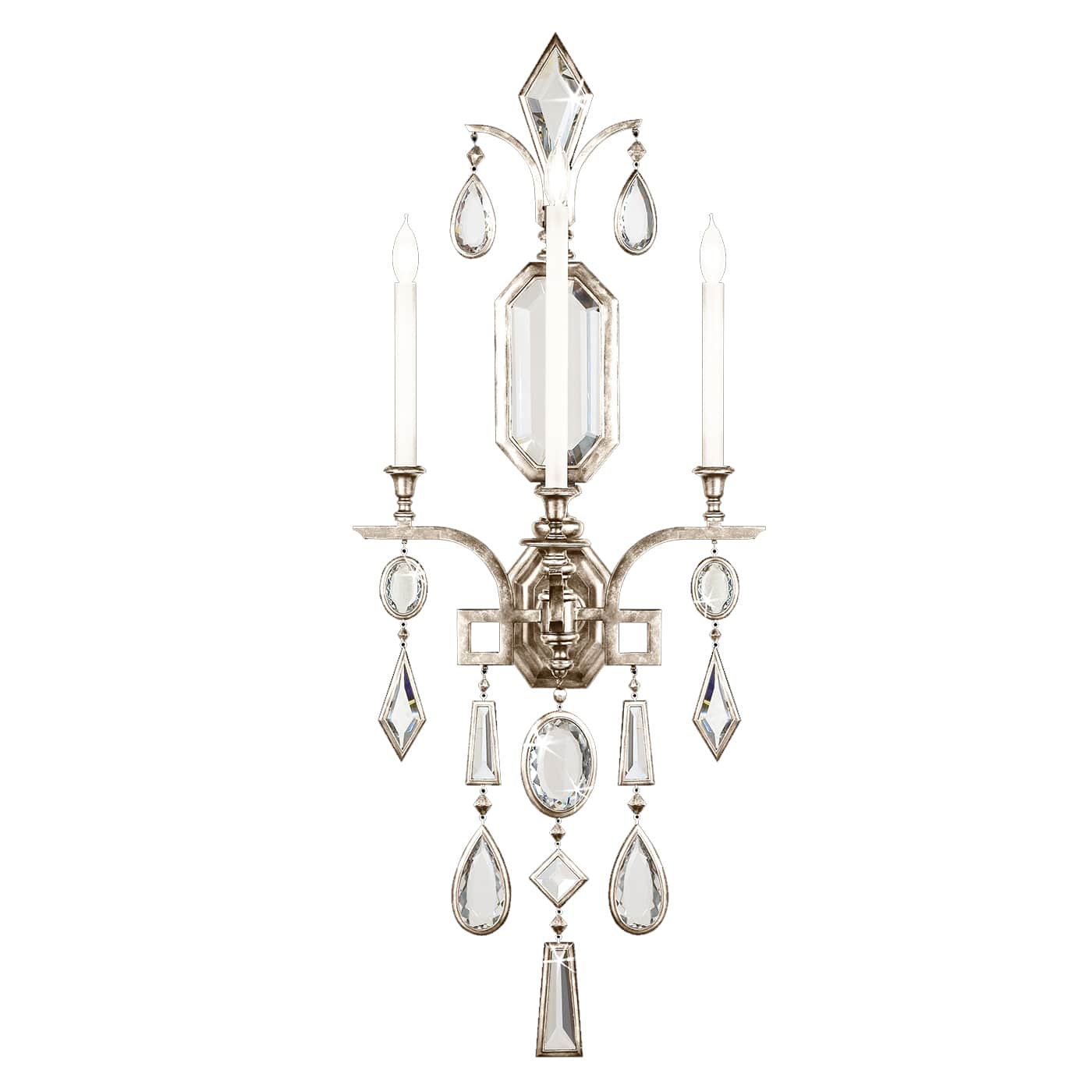 Encased Gems Three-Light Wall Sconce with Clear Crystal Accents