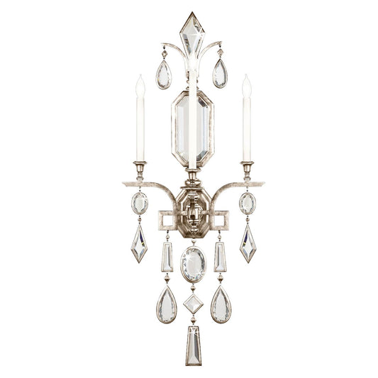 Encased Gems Three-Light Wall Sconce with Clear Crystal Accents