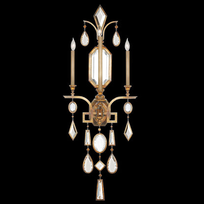Encased Gems Three-Light Wall Sconce with Clear Crystal Accents