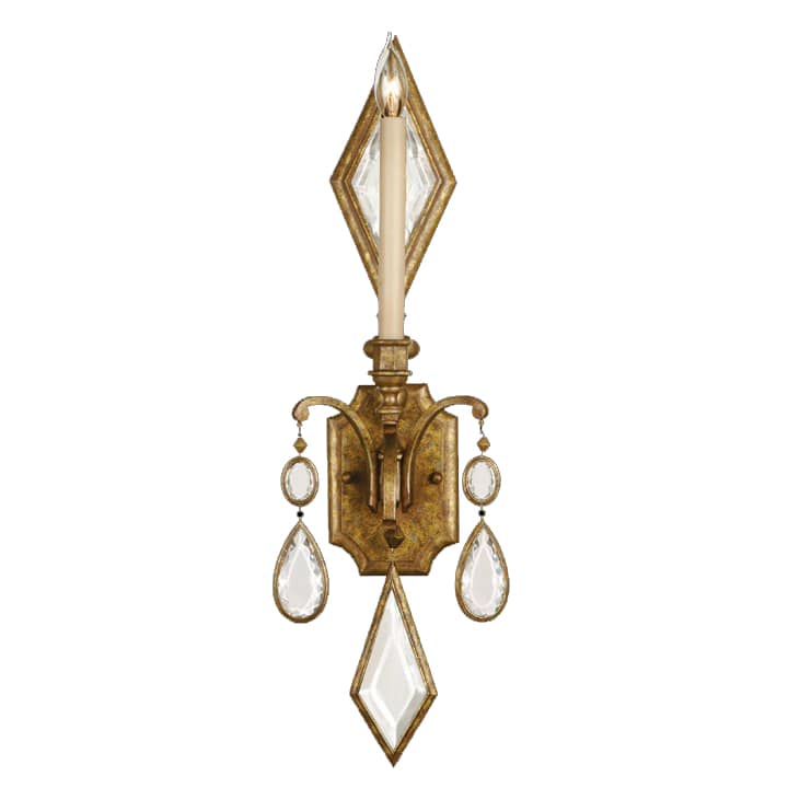 Encased Gems Single-Light Wall Sconce with Clear Crystal Accents