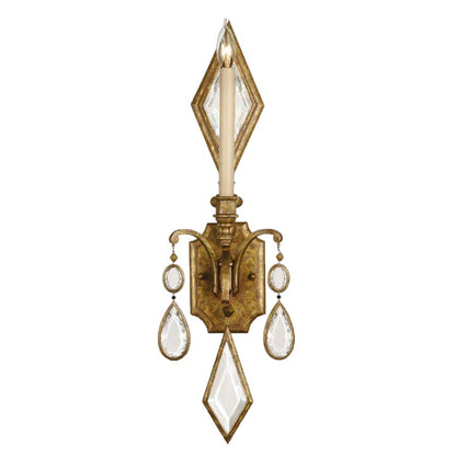 Encased Gems Single-Light Wall Sconce with Clear Crystal Accents