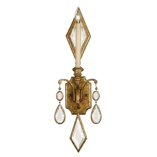 Encased Gems Single-Light Wall Sconce with Clear Crystal Accents