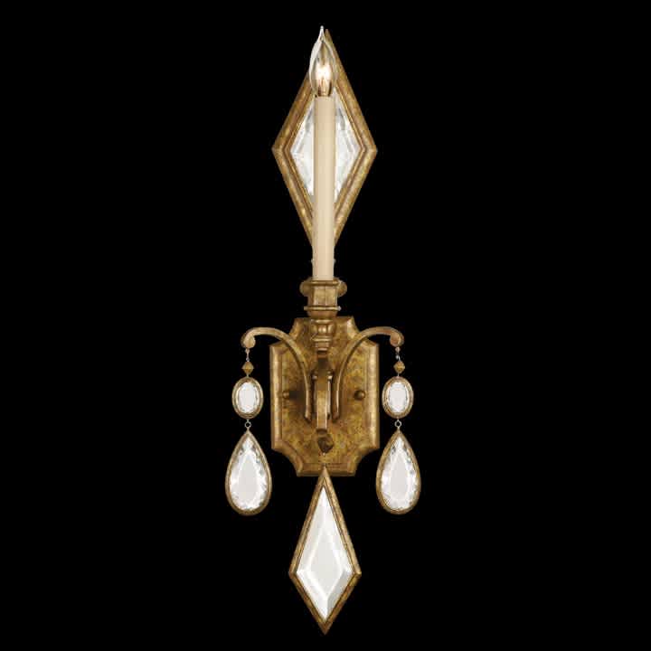 Encased Gems Single-Light Wall Sconce with Clear Crystal Accents
