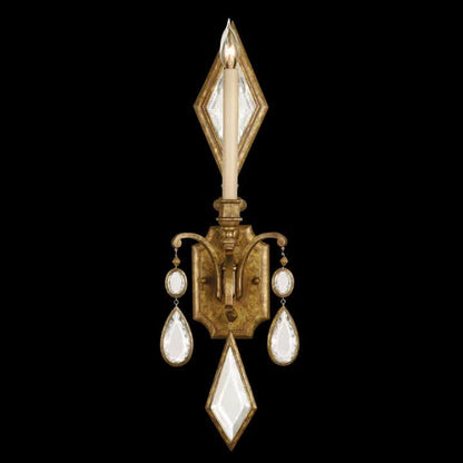 Encased Gems Single-Light Wall Sconce with Clear Crystal Accents