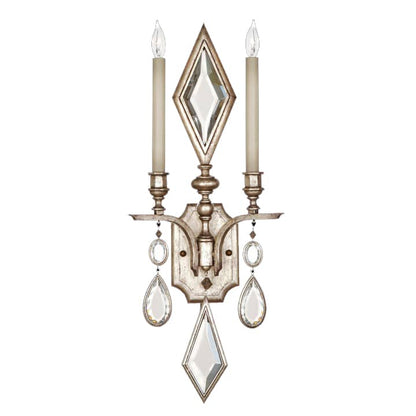 Encased Gems Two-Light Wall Sconce with Clear Crystal Accents