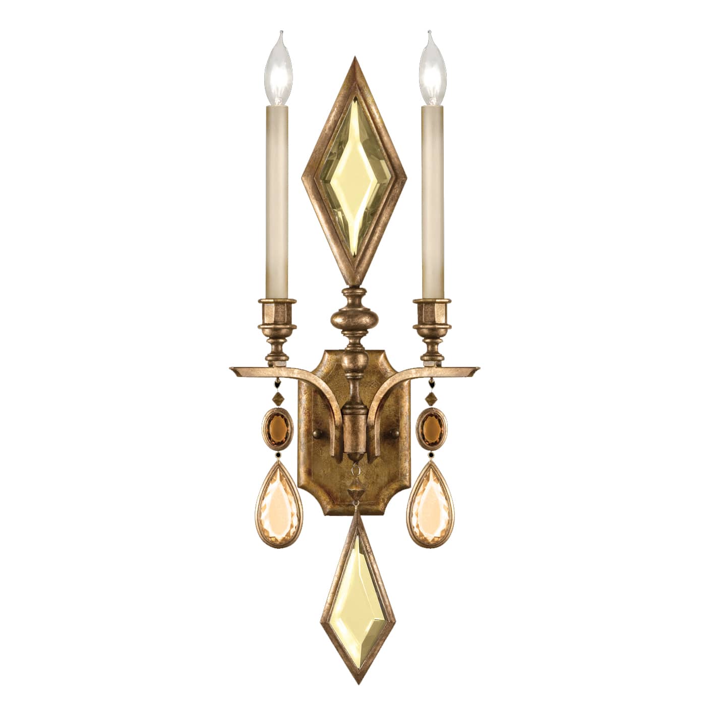 Encased Gems Two-Light Wall Sconce with Multi-Color Crystal Accents