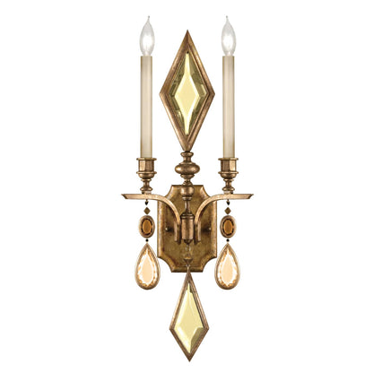 Encased Gems Two-Light Wall Sconce with Multi-Color Crystal Accents