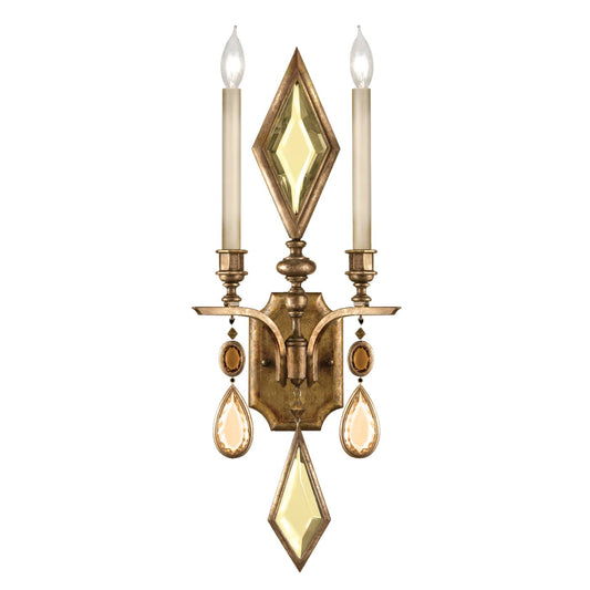 Encased Gems Two-Light Wall Sconce with Multi-Color Crystal Accents