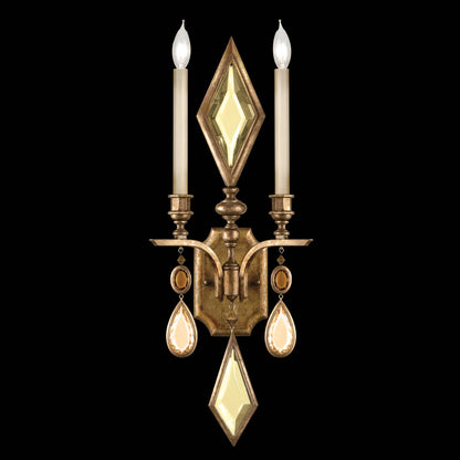 Encased Gems Two-Light Wall Sconce with Multi-Color Crystal Accents