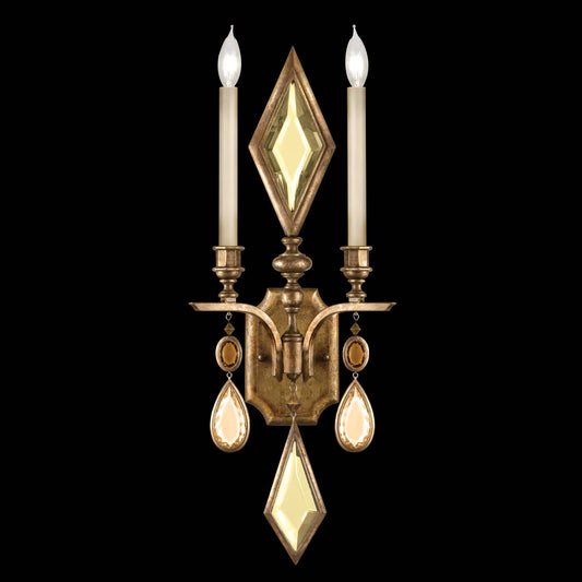 Encased Gems Two-Light Wall Sconce with Multi-Color Crystal Accents