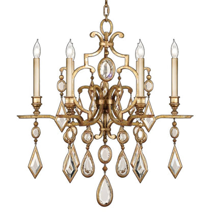 Encased Gems Six-Light Single-Tier Chandelier with Clear Crystal Accents