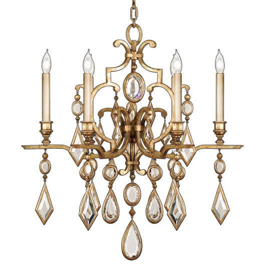 Encased Gems Six-Light Single-Tier Chandelier with Clear Crystal Accents