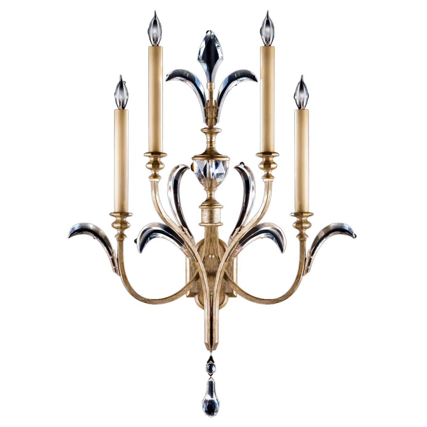 Beveled Arcs Four-Light Beveled Crystal Wall Sconce