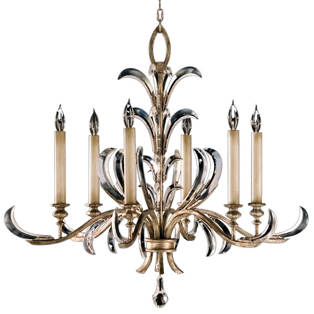 Beveled Arcs Six-Light Single-Tier Beveled Crystal Chandelier