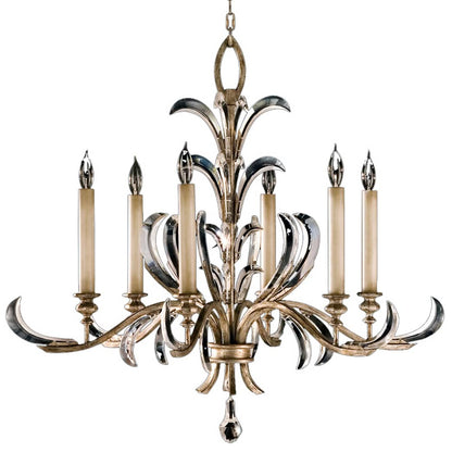 Beveled Arcs Six-Light Single-Tier Beveled Crystal Chandelier