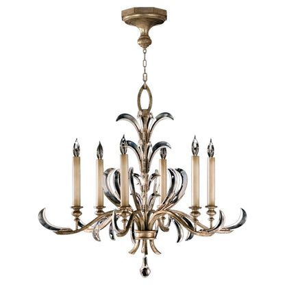 Fine Art Handcrafted Lighting Beveled Arcs Six-Light Single-Tier Beveled Crystal Chandelier