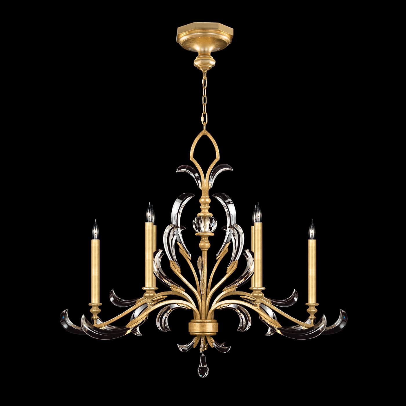 Beveled Arcs 6 Light 44" Wide Crystal Chandelier