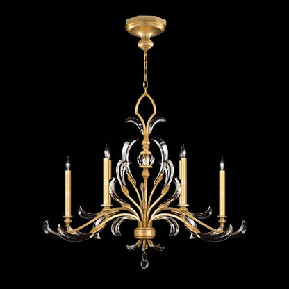 Fine Art Handcrafted Lighting Beveled Arcs 6 Light 44" Wide Crystal Chandelier