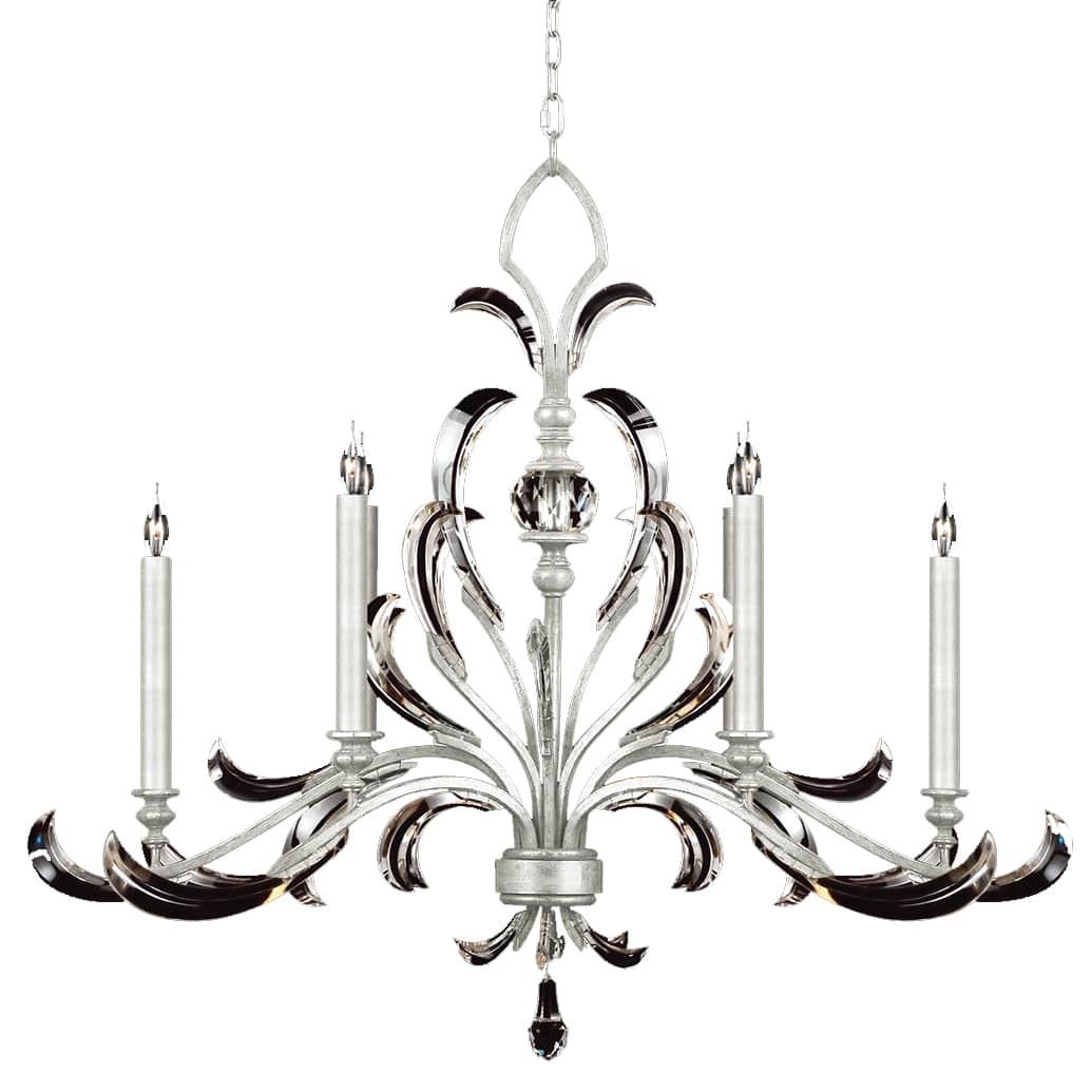 Beveled Arcs 6 Light 44" Wide Crystal Chandelier