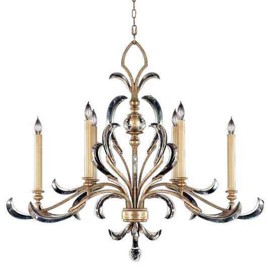 Beveled Arcs Six-Light Single-Tier Beveled Crystal Chandelier