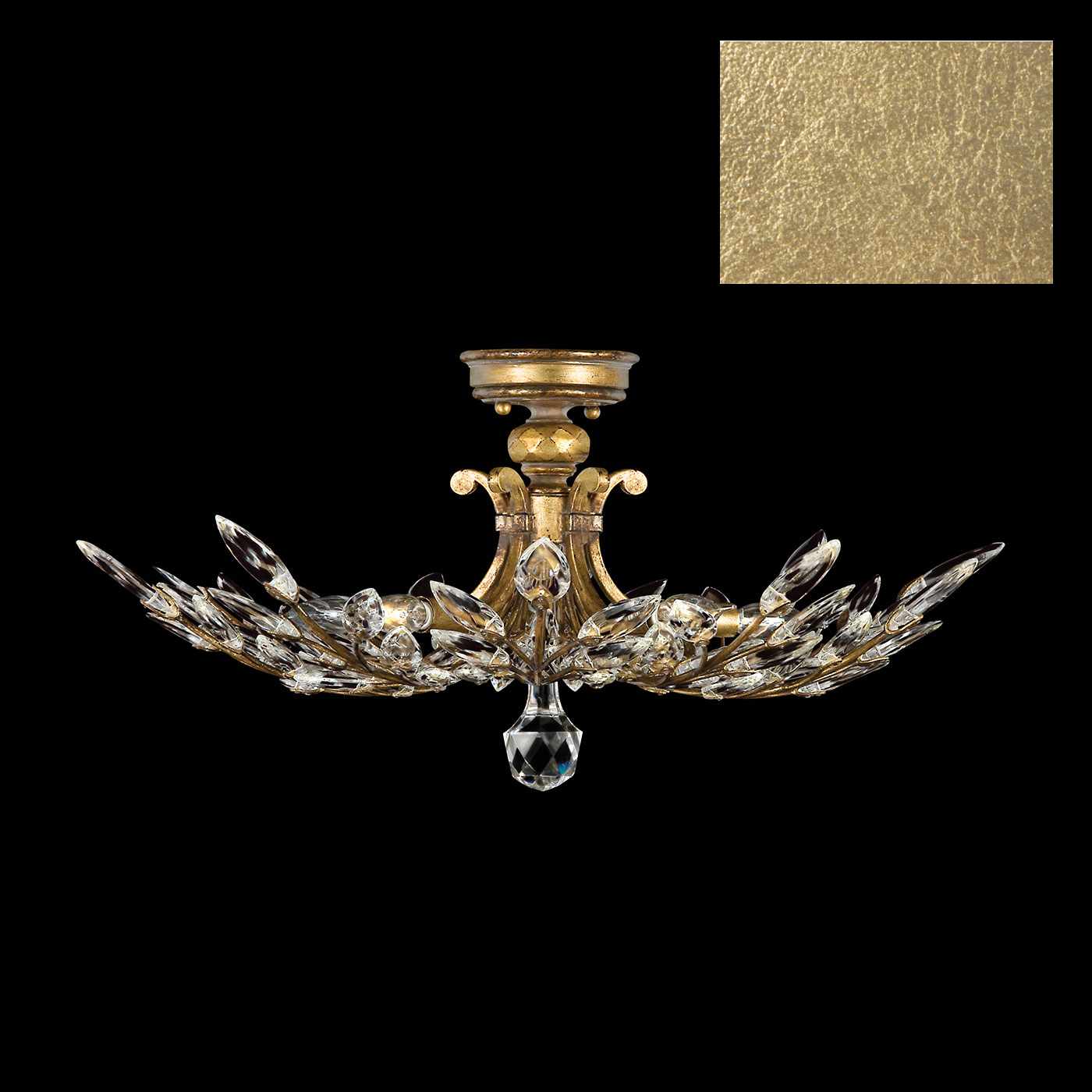 Crystal Laurel 5 Light 28" Wide Semi-Flush Bowl Ceiling Fixture