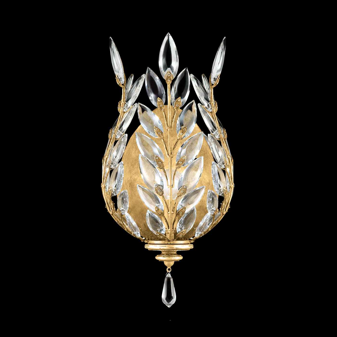 Crystal Laurel 17" Tall Wall Sconce
