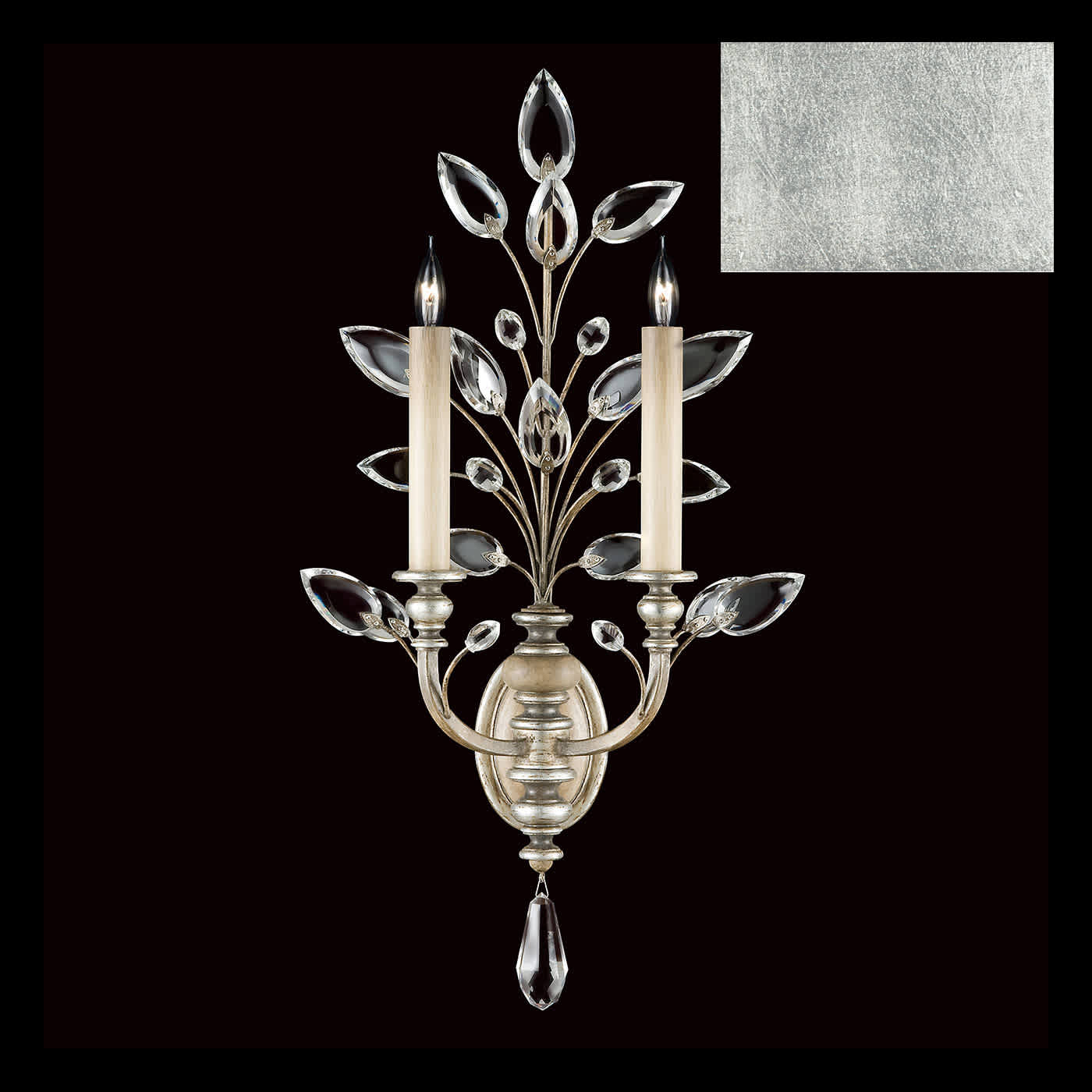 Crystal Laurel 2 Light 28" Tall Wall Sconce