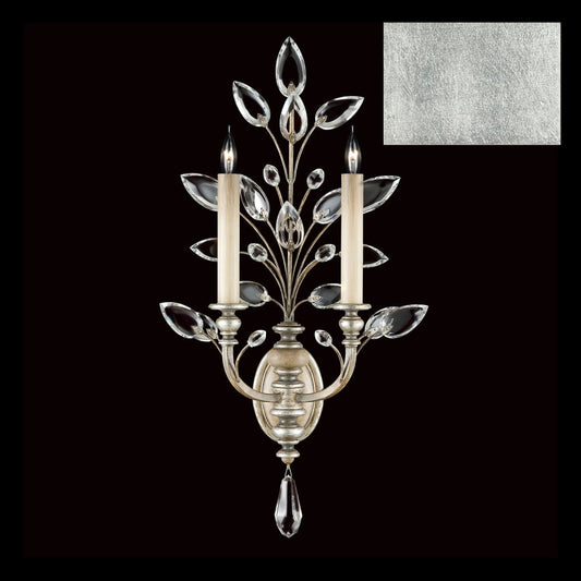 Fine Art Handcrafted Lighting Crystal Laurel 2 Light 28" Tall Wall Sconce
