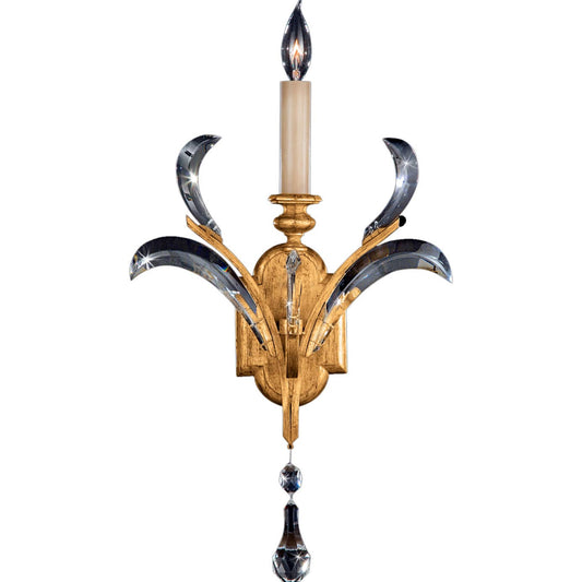 Beveled Arcs Gold Single-Light Beveled Crystal Wall Sconce