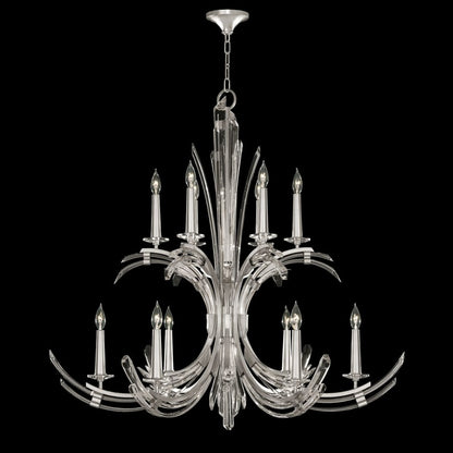 Fine Art Handcrafted Lighting Trevi 12 Light 42" Wide Crystal Abstract Chandelier
