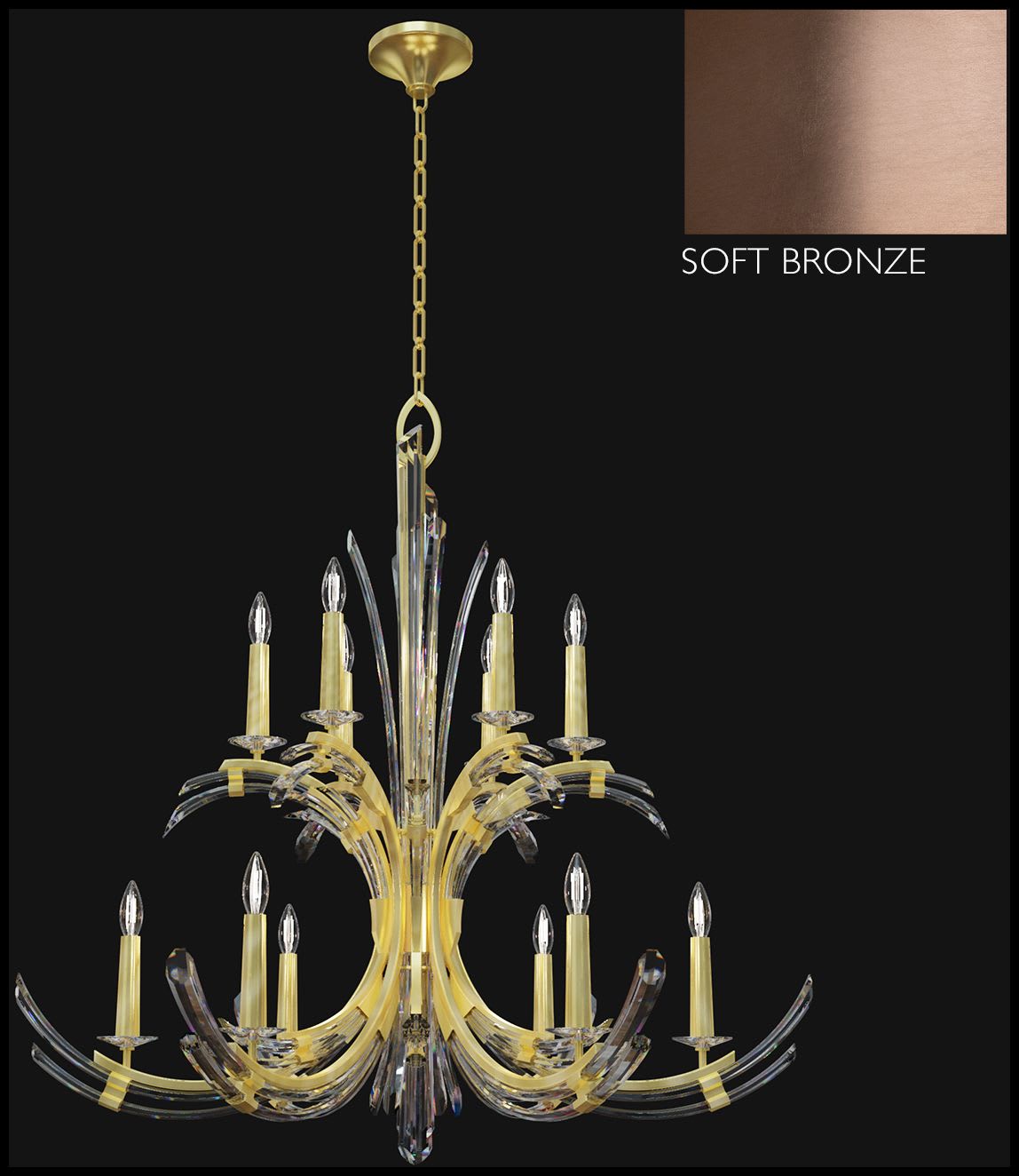 Trevi 12 Light 42" Wide Crystal Abstract Chandelier